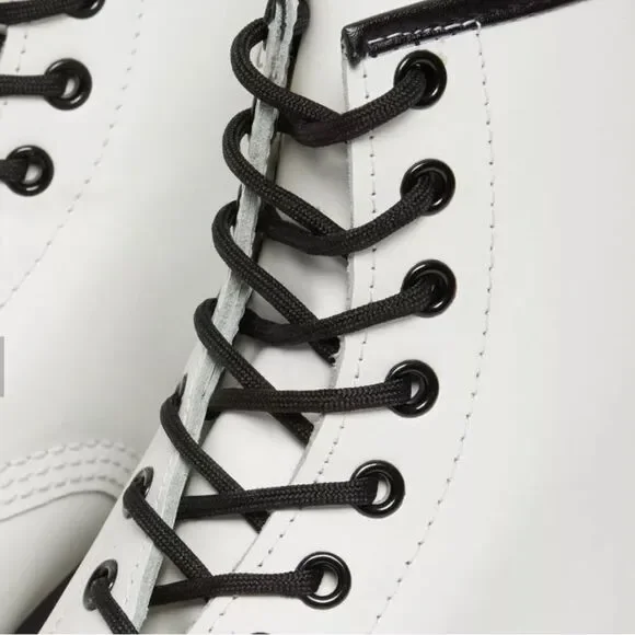 Dr. Martens White 1460 W Smooth Leather Lace Up Boots - Picture 5 of 14